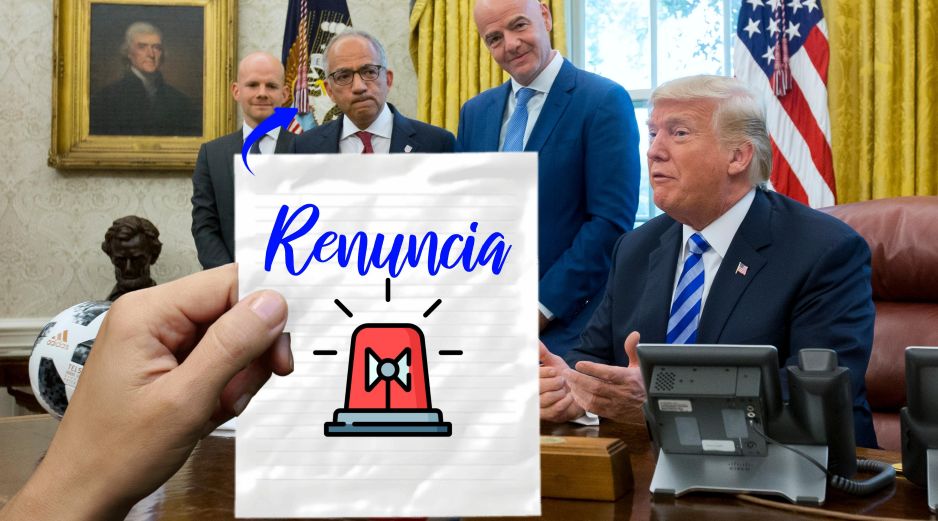En la imágen, Carlos Cordeiro al centro acompañado de Gianni Infantino y Donald Trump en un evento del Mundial 2026. EFE / EPA / MICHAEL REYNOLDS