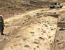Vista del yacimiento GaJi10, a orillas del lago Turkana, en el norte de Kenia. EFE/Kay Behrensmeyer, paleobióloga del Museo de Historia Natural Smithsonian