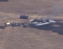 Foto tomada de video suministrado por KGTV muestra el lugar donde se estrelló un avión militar F-35 cerca de la Base Miramar en San Diego, el 31 de julio del 2026. KGTV/ AP