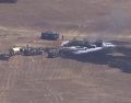 Foto tomada de video suministrado por KGTV muestra el lugar donde se estrelló un avión militar F-35 cerca de la Base Miramar en San Diego, el 31 de julio del 2026. KGTV/ AP