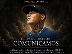 Recorte del comunicado oficial de La Clika Music en el que se informa el fallecimiento del músico. ESPECIAL / FACEBOOK La Clika music