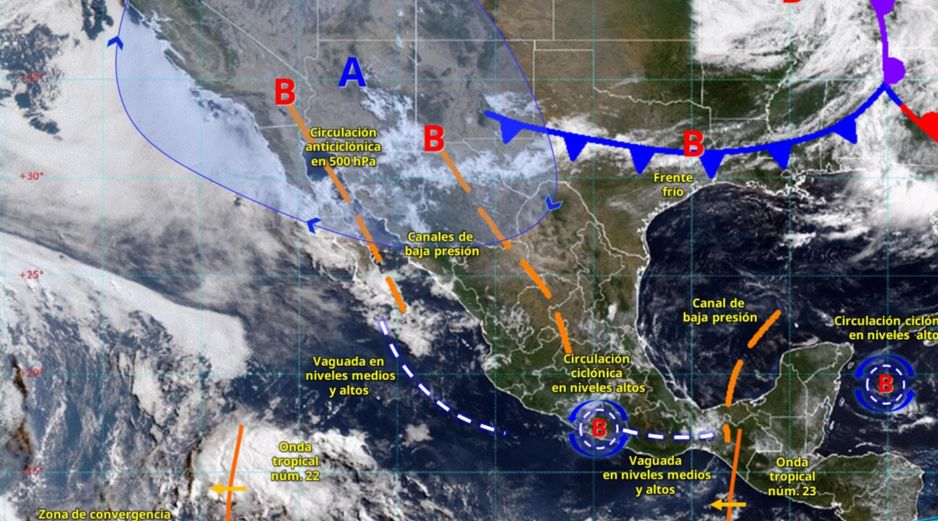 La onda de calor persistirá en el norte y sureste de México, con temperaturas que superarán los 45 grados en algunas entidades. ESPECIAL/ SMN.