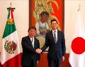 Roberto Velasco Álvarez publicó en sus redes sociales fotografías de su encuentro con el ministro Toshimitsu Motegi. X/@SRE_mx