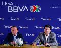 Mikel Arriola y Francisco Iturbide durante la presentación del nuevo presidente ejecutivo de la Liga BBVA MX, realizada en el Auditorio de la Federación Mexicana de Futbol (FMF). Imago7