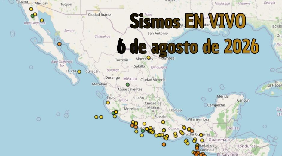 EN VIVO | Sismos en México | Jueves 6 de agosto. ESPECIAL / SSN