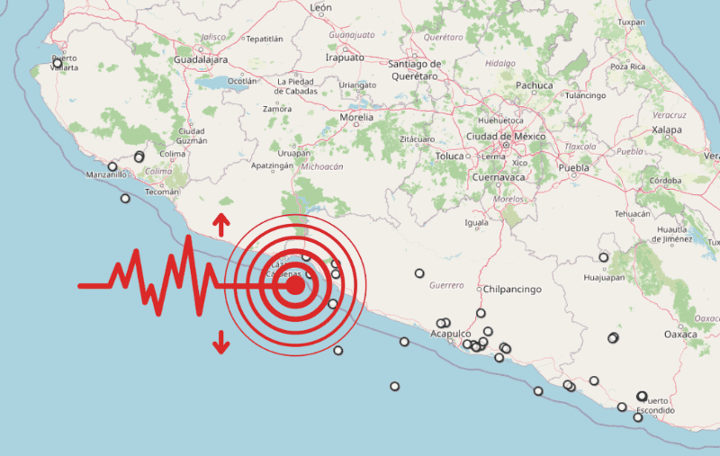 &nbsp;Sismo en Michoacán. ESPECIAL / SSN