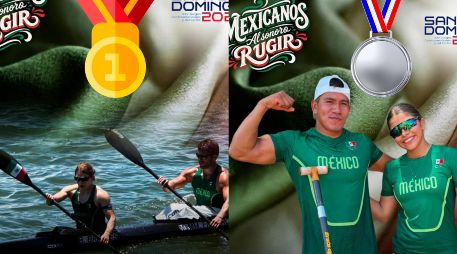 México acumuló siete medallas en ocho eventos de los Juegos Centroamericanos y del Caribe Santo Domingo 2026 dentro de la disciplina de canotaje. ESPECIAL / X: @conadeoficial