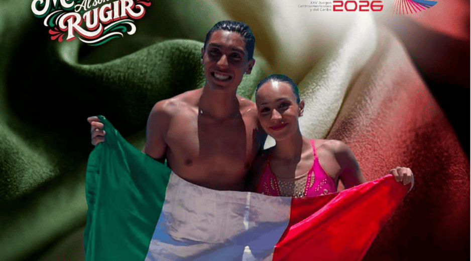 La corona que obtuvo Diego Villalobos, junto a Itzamary González en dueto técnico mixto, representó el título 38 para las y los atletas jaliscienses en Santo Domingo. ESPECIAL/Conade