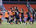 Alison Veloz ejecutó de estupenda forma el penalti decisivo que le dio a la Selección Mexicana Femenil Sub 23 el metal dorado en Santo Domingo. X/@Miseleccionfem