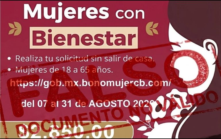Imagen fraudulenta que circula por redes sociales. ESPECIAL