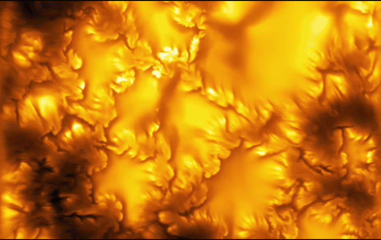 Los investigadores observaron ondulaciones de inestabilidad en la superficie del sol causadas por fragmentos de plasma magnetizado que se desplazaban unos junto a otros a distintas velocidades. Observatorio Solar Nacional de la Fundación Nacional de Ciencias vía AP