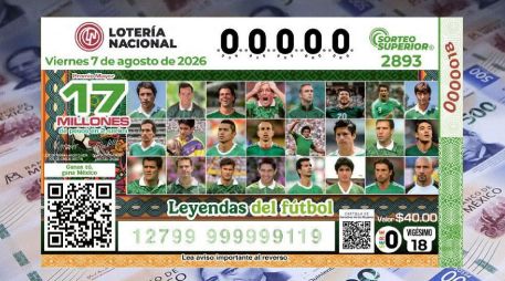 El billete del Sorteo Superior 2893 conmemoró a varios de los mejores futbolistas mexicanos bajo el título 
