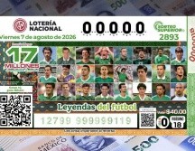 El billete del Sorteo Superior 2893 conmemoró a varios de los mejores futbolistas mexicanos bajo el título 