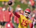 Patrick Mahomes. El quarterback de los Chiefs se sometió a una cirugía reconstructiva en su rodilla izquieda en diciembre pasado. AP