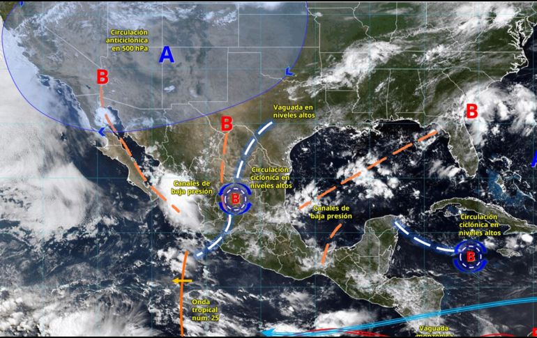 El SMN prevé lluvias intensas en varios estados, mientras persistirá el calor extremo con temperaturas superiores a 45 °C. ESPECIAL/ SMN.