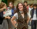 Daniela Luque. La actriz sonríe durante un día de filmación de “Nadie Nos Va a Extrañar”. ESPECIALES