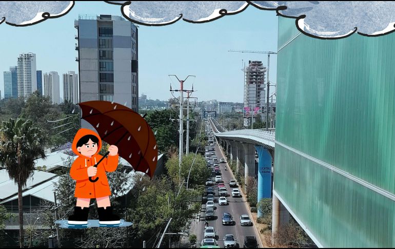 Te compartimos las condiciones que se prevén en Guadalajara con la presencia del monzón mexicano en el país este domingo. ESPECIAL / F. Flores