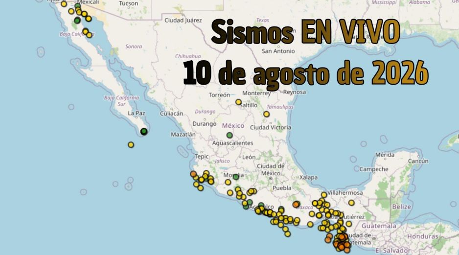 EN VIVO | Sismos en México | Lunes 10 de agosto. ESPECIAL / SSN