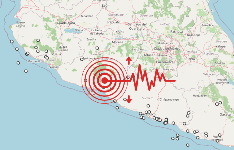 &nbsp;Sismo en Michoacán. ESPECIAL / SSN