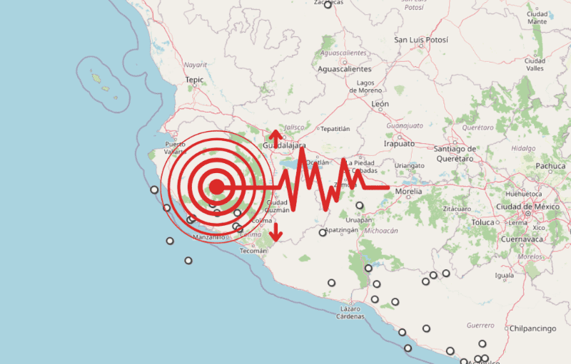 &nbsp;Sismos en Jalisco. ESPECIAL / SSN