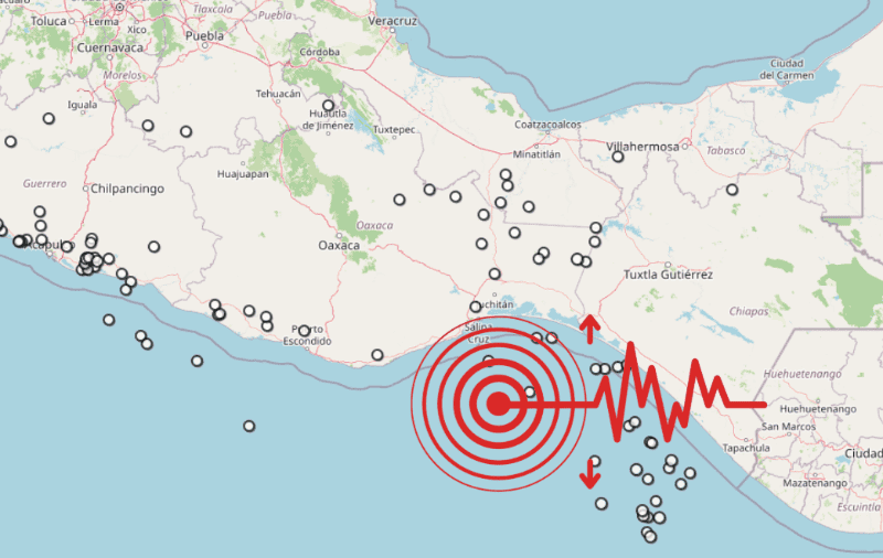 &nbsp;Sismo en Oaxaca. ESPECIAL / SSN