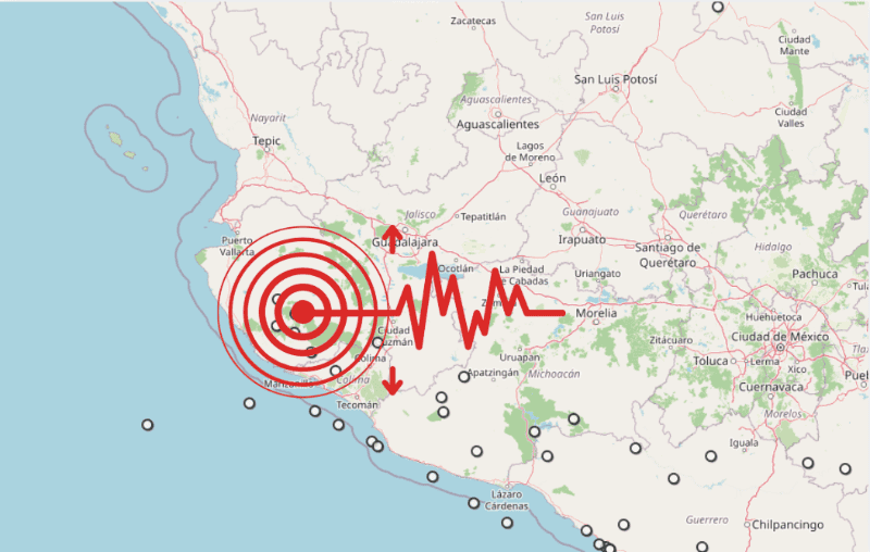 &nbsp;Sismo en Jalisco. ESPECIAL / SSN