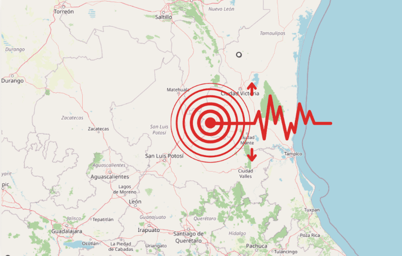 &nbsp;Sismo en San Luis Potosí. ESPECIAL / SSN