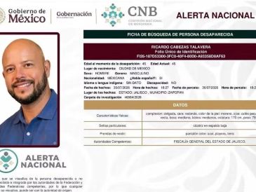 Ricardo Cabezas Talavera, visto por última vez el pasado 30 de julio en la colonia Tabachines, en Zapopan. ESPECIAL