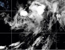En esta imagen satelital de la NOAA tomada el 13 de agosto de 2026, se muestra la tormenta tropical Lala en el océano Pacífico. AP/ NOAA