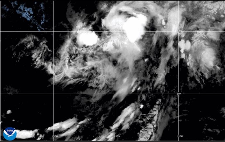 En esta imagen satelital de la NOAA tomada el 13 de agosto de 2026, se muestra la tormenta tropical Lala en el océano Pacífico. AP/ NOAA