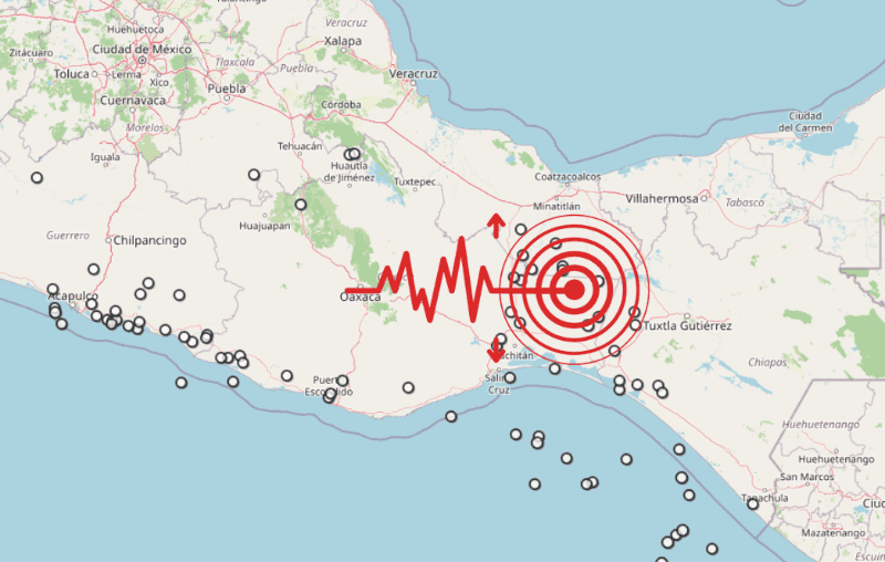 &nbsp;Sismo en Oaxaca. ESPECIAL / SSN
