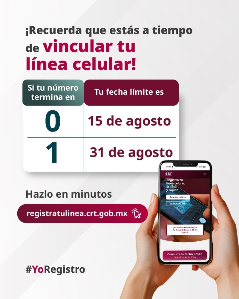 Las autoridades informaron que, de no realizarse la vinculación en el plazo establecido, el servicio de telecomunicaciones se suspenderá de forma gradual en un lapso de 72 horas. ESPECIAL&nbsp;