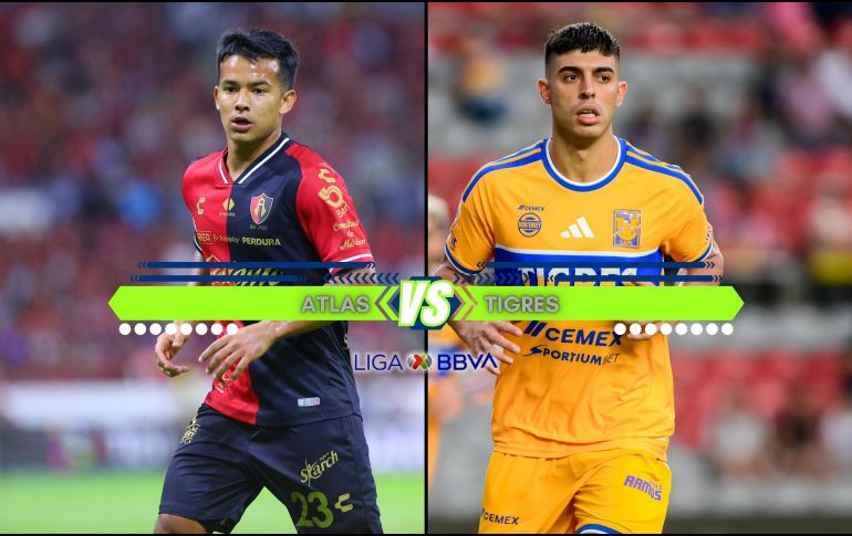 El encuentro entre Atlas y Tigres, que coincide con las celebraciones por los 110 años de la fundación de los rojinegros, se disputará este sábado. ESPECIAL / IMAGO7 y CANVA