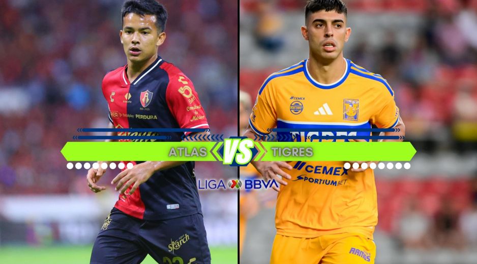 El encuentro entre Atlas y Tigres, que coincide con las celebraciones por los 110 años de la fundación de los rojinegros, se disputará este sábado. ESPECIAL / IMAGO7 y CANVA