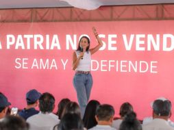Mery Pozos encabezó una asamblea en Jalisco donde morenistas refrendaron su respaldo a Claudia Sheinbaum ante las presiones de Donald Trump. EL INFORMADOR/A. NAVARRO.