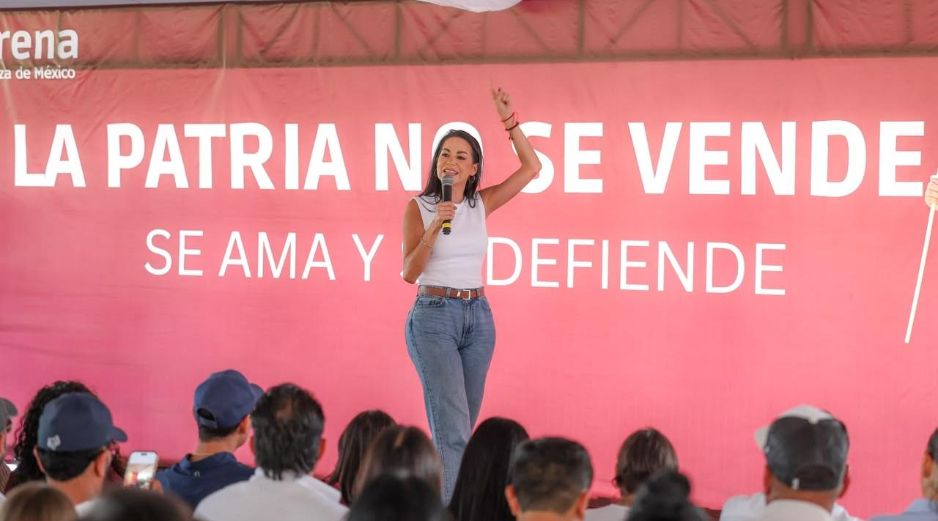 Mery Pozos encabezó una asamblea en Jalisco donde morenistas refrendaron su respaldo a Claudia Sheinbaum ante las presiones de Donald Trump. EL INFORMADOR/A. NAVARRO.