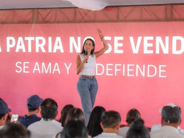 Mery Pozos encabezó una asamblea en Jalisco donde morenistas refrendaron su respaldo a Claudia Sheinbaum ante las presiones de Donald Trump. EL INFORMADOR/A. NAVARRO.