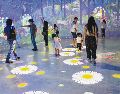Simula un bosque mesófilo de montaña donde el piso interactivo reacciona al caminar de las personas con elementos visuales como flores. EL INFORMADOR/ N. Andrade