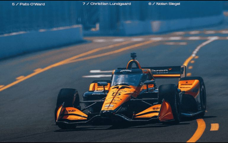 O’Ward consiguió mantenerse en competencia y comenzó a recuperar posiciones durante la primera mitad. ESPECIAL/ INSTAGRAM/ arrowmclaren