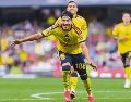 El canterano Osvaldo Arriaga se estrenó como goleador y sentenció el encuentro contra el San Luis. IMAGO7