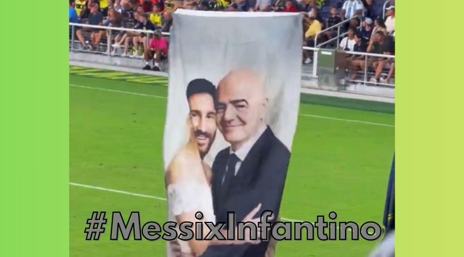 El momento fue celebrado por las y los aficionados que se encontraban en el estadio para el partido Inter Miami vs Nashville y se volvió rápidamente viral. ESPECIAL / X