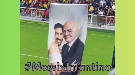 El momento fue celebrado por las y los aficionados que se encontraban en el estadio para el partido Inter Miami vs Nashville y se volvió rápidamente viral. ESPECIAL / X