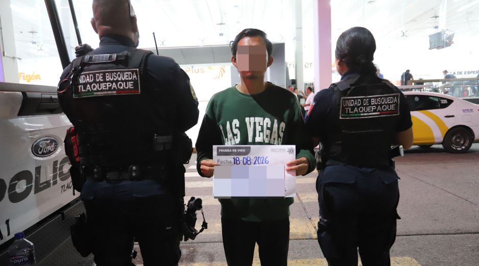 El joven de 20 años, con ficha de búsqueda vigente en San Luis Potosí, fue localizado en la Nueva Central Camionera de Guadalajara. ESPECIAL.
