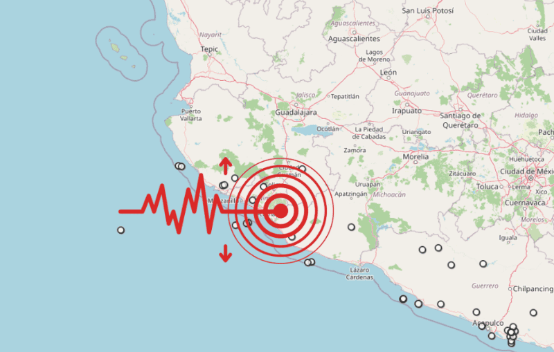 &nbsp;Sismo en Colima. ESPECIAL / SSN