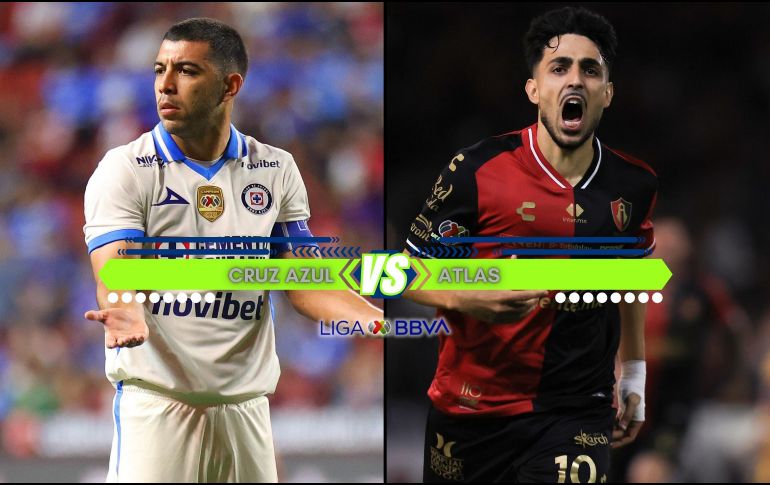 Cruz Azul busca cortar su mala racha, mientras Atlas intentará mantener su lugar entre los primeros puestos. ESPECIAL / IMAGO7 y CANVA