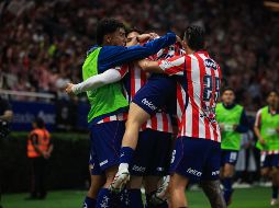 Chivas celebra la victoria sobre Tijuana. El Rebaño no anotaba cinco goles en un partido desde el Apertura 2024. EL INFORMADOR/J. Acosta