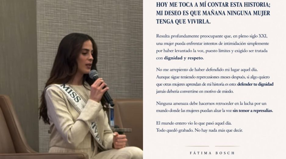Esto dijo Fátima Bosch sobre la presión que ejerce Nawat Itsaragrisil a casi un año de su incidente en la competencia de Miss Universo. ESPECIAL / INSTAGRAM @fatimaboschfdz