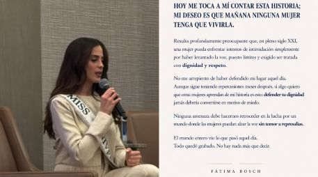 Esto dijo Fátima Bosch sobre la presión que ejerce Nawat Itsaragrisil a casi un año de su incidente en la competencia de Miss Universo. ESPECIAL / INSTAGRAM @fatimaboschfdz