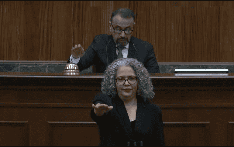 A la par de su toma de protesta en Culiacán, desde Palacio Nacional la Presidenta Claudia Sheinbaum expresó su respaldo a la designación realizada por el Congreso sinaloense. YT / Congreso Sinaloa TV