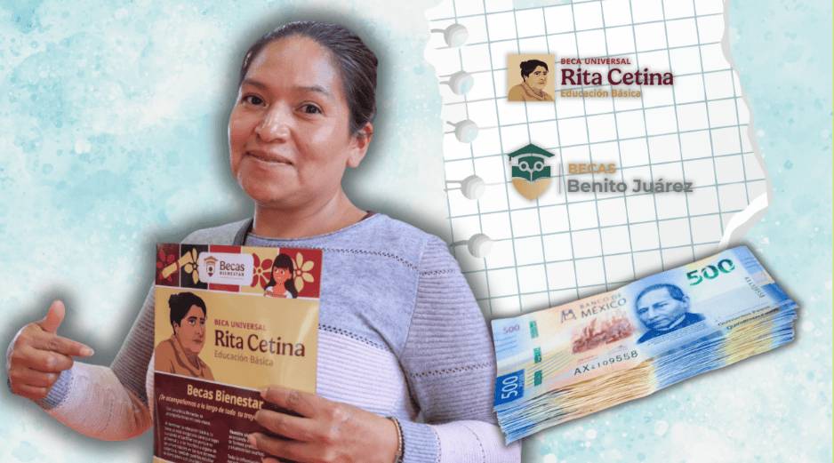 Ante el regreso a clases en México, autoridades confirman cuándo depositan el primer pago de la Beca Rita Cetina y Benito Juárez del ciclo 2026-2027. ESPECIAL/Programas para el Bienestar/Canva